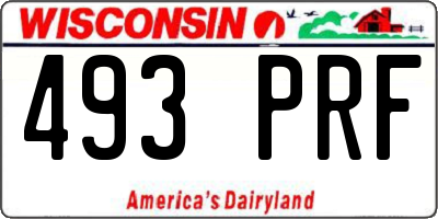 WI license plate 493PRF