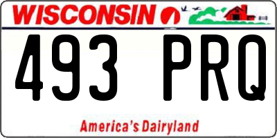 WI license plate 493PRQ