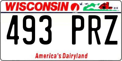 WI license plate 493PRZ
