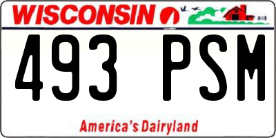 WI license plate 493PSM