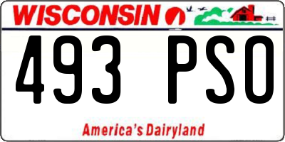 WI license plate 493PSO