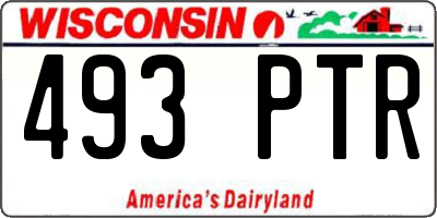 WI license plate 493PTR