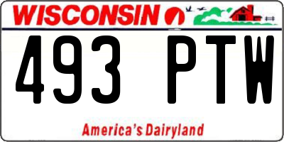 WI license plate 493PTW