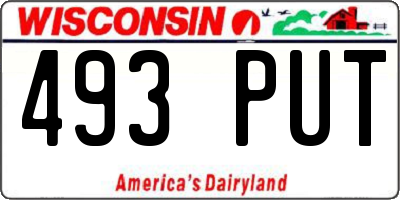 WI license plate 493PUT