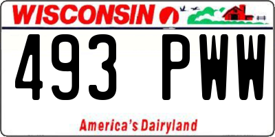 WI license plate 493PWW