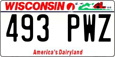 WI license plate 493PWZ