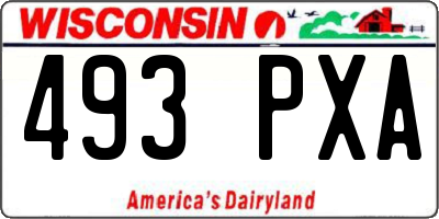 WI license plate 493PXA