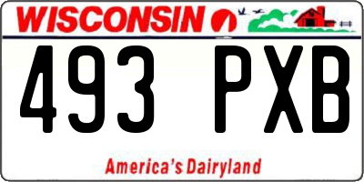 WI license plate 493PXB