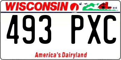 WI license plate 493PXC