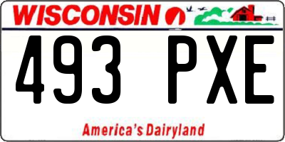 WI license plate 493PXE