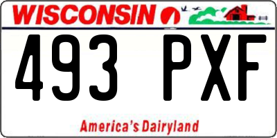 WI license plate 493PXF