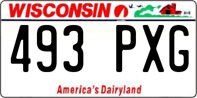 WI license plate 493PXG