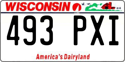 WI license plate 493PXI