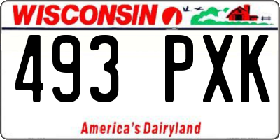WI license plate 493PXK
