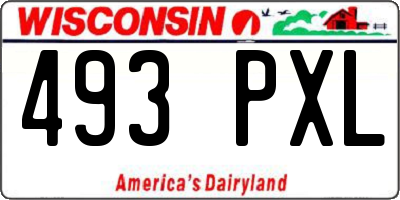 WI license plate 493PXL