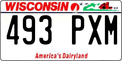 WI license plate 493PXM