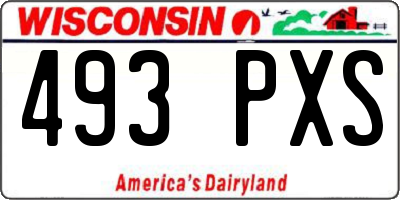 WI license plate 493PXS