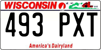 WI license plate 493PXT