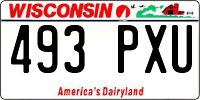 WI license plate 493PXU