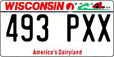 WI license plate 493PXX