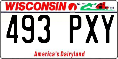 WI license plate 493PXY