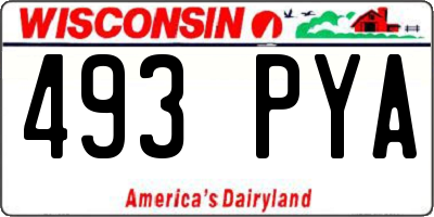 WI license plate 493PYA