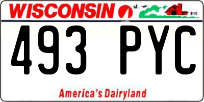 WI license plate 493PYC