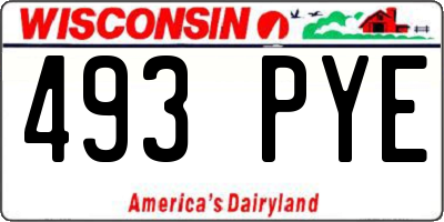 WI license plate 493PYE