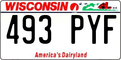 WI license plate 493PYF