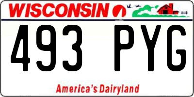 WI license plate 493PYG