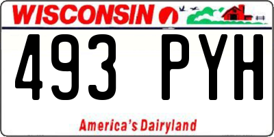 WI license plate 493PYH
