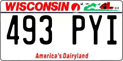 WI license plate 493PYI