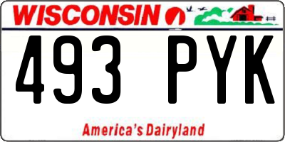 WI license plate 493PYK