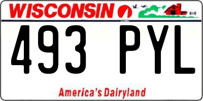 WI license plate 493PYL