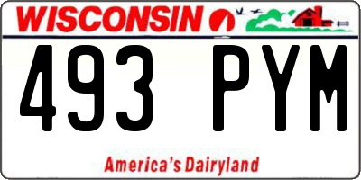 WI license plate 493PYM