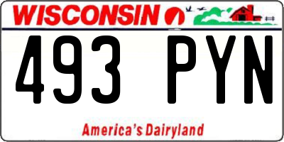 WI license plate 493PYN