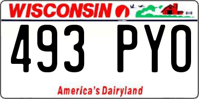 WI license plate 493PYO