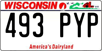 WI license plate 493PYP