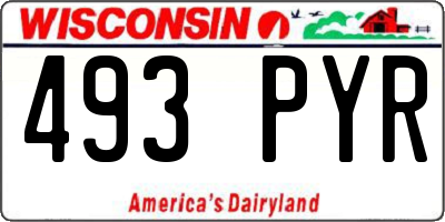 WI license plate 493PYR