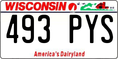 WI license plate 493PYS