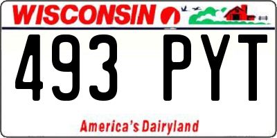 WI license plate 493PYT