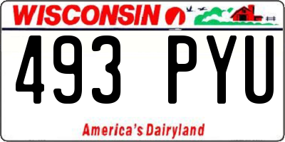 WI license plate 493PYU