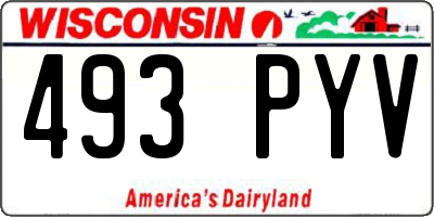 WI license plate 493PYV