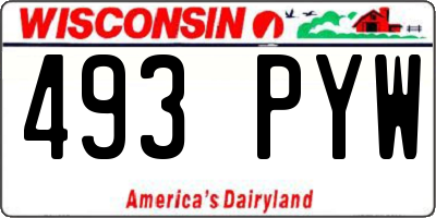WI license plate 493PYW