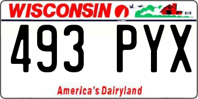 WI license plate 493PYX