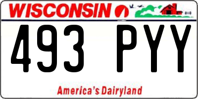 WI license plate 493PYY