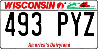 WI license plate 493PYZ