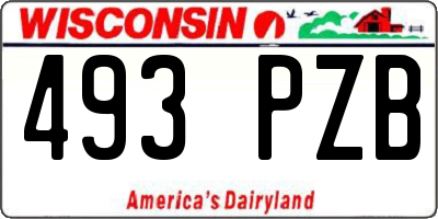 WI license plate 493PZB