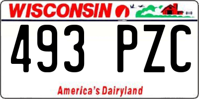 WI license plate 493PZC