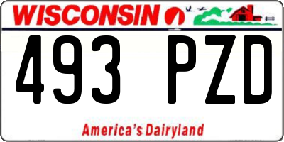 WI license plate 493PZD